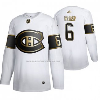 Camiseta Hockey Golden Edition Montreal Canadiens Shea Weber Autentico Blanco