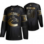 Camiseta Hockey Golden Edition Vancouver Canucks Elias Pettersson Autentico Negro