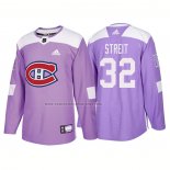 Camiseta Hockey Montreal Canadiens Mark Streit Autentico 2018 Fights Cancer Violeta