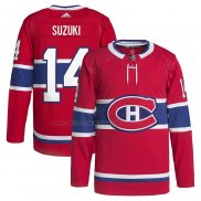 Camiseta Hockey Montreal Canadiens Nick Suzuki Primera Primegreen Autentico Pro Rojo