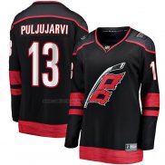 Camiseta Hockey Mujer Carolina Hurricanes Jesse Puljujarvi Primera Breakaway Negro