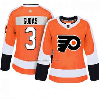 Camiseta Hockey Mujer Philadelphia Flyers Radko Gudas Autentico Jugador Naranja