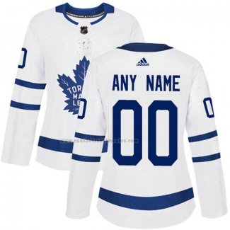 Camiseta Hockey Mujer Toronto Maple Leafs Personalizada Segunda Blanco