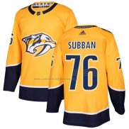 Camiseta Hockey Nashville Predators P.k Subban Primera Autentico Amarillo