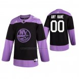 Camiseta Hockey New York Islanders Personalizada Fights Cancer Practice Negro