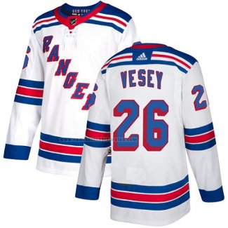 Camiseta Hockey New York Rangers Jimmy Vesey Road Autentico Blanco