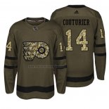 Camiseta Hockey Philadelphia Flyers Sean Couturier Salute To Service Verde Militar