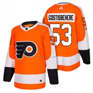 Camiseta Hockey Philadelphia Flyers Shayne Gostisbehere Autentico Primera 2018 Naranja