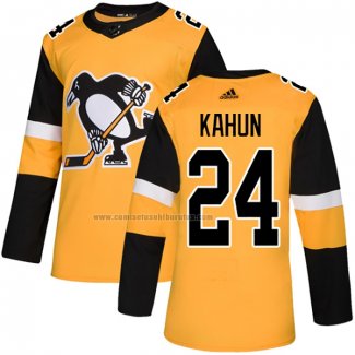 Camiseta Hockey Pittsburgh Penguins Dominik Kahun Alterno Autentico Oro