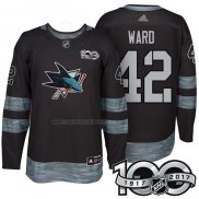 Camiseta Hockey San Jose Sharks Joel Ward 1917-2017 100th Aniversario Negro