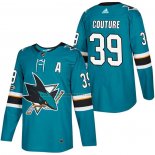 Camiseta Hockey San Jose Sharks Logan Couture Autentico Primera 2018 Verde