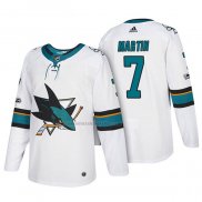 Camiseta Hockey San Jose Sharks Paul Martin 2018 Blanco