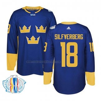 Camiseta Hockey Suecia Jakob Silfverberg Premier 2016 World Cup Azul