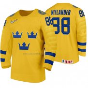 Camiseta Hockey Suecia William Nylander Primera 2020 IIHF World Amarillo