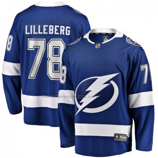 Camiseta Hockey Tampa Bay Lightning Emil Lilleberg Primera Premier Breakaway Azul