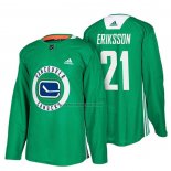 Camiseta Hockey Vancouver Canucks Loui Eriksson New Season Practice Verde