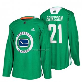 Camiseta Hockey Vancouver Canucks Loui Eriksson New Season Practice Verde