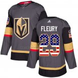 Camiseta Hockey Vegas Golden Knights Marc-Andre Fleury Primera Autenticousa Flag Gris