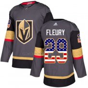 Camiseta Hockey Vegas Golden Knights Marc-Andre Fleury Primera Autenticousa Flag Gris