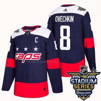 Camiseta Hockey Washington Capitals Alex Ovechkin 2018 Stadium Series Autentico Azul