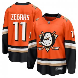 Camiseta Hockey Anaheim Ducks Trevor Zegras Primera Premier Breakaway Naranja