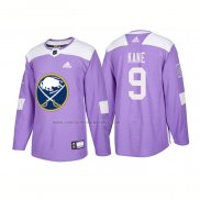 Camiseta Hockey Buffalo Sabres Evander Kane Autentico 2018 Fights Cancer Violeta