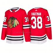 Camiseta Hockey Chicago Blackhawks Ryan Hartman Primera 2018 Rojo