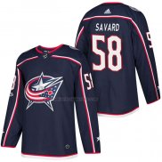 Camiseta Hockey Columbus Blue Jackets David Savard Autentico Primera 2018 Azul