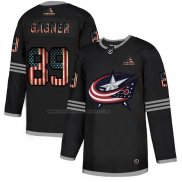 Camiseta Hockey Columbus Blue Jackets Gagner 2020 USA Flag Negro