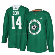 Camiseta Hockey Dallas Stars Jamie Benn New Season Practice Verde