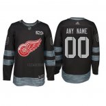 Camiseta Hockey Detroit Red Wings Personalizada Negro