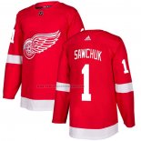 Camiseta Hockey Detroit Red Wings Terry Sawchuk Primera Autentico Rojo