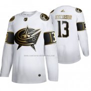 Camiseta Hockey Golden Edition Columbus Blue Jackets Cam Atkinson Autentico Blanco