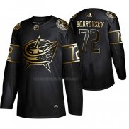 Camiseta Hockey Golden Edition Columbus Blue Jackets Sergei Bobrovsky Autentico Negro