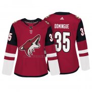 Camiseta Hockey Mujer Arizona Coyotes Louis Domingue Autentico Jugador Rojo