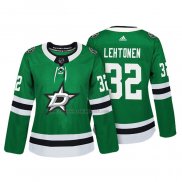 Camiseta Hockey Mujer Dallas Stars Kari Lehtonen Autentico Jugador Verde