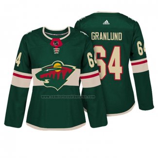 Camiseta Hockey Mujer Minnesota Wild Mikael Granlund Autentico Jugador Verde