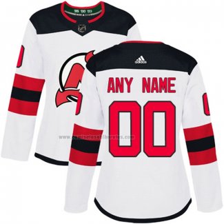 Camiseta Hockey Mujer New Jersey Devils Personalizada Segunda Blanco