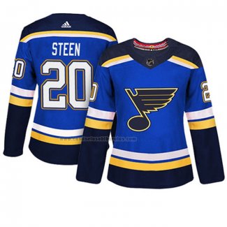 Camiseta Hockey Mujer St. Louis Blues Alexander Steen Autentico Jugador Azul