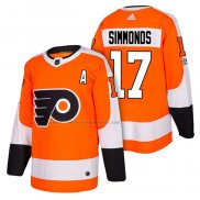 Camiseta Hockey Philadelphia Flyers Wayne Simmonds Autentico Primera 2018 Naranja