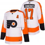 Camiseta Hockey Philadelphia Flyers Wayne Simmonds Autentico Segunda 2018 Blanco