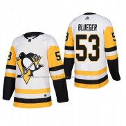 Camiseta Hockey Pittsburgh Penguins Teddy Blueger Segunda Autentico Jugador Blanco