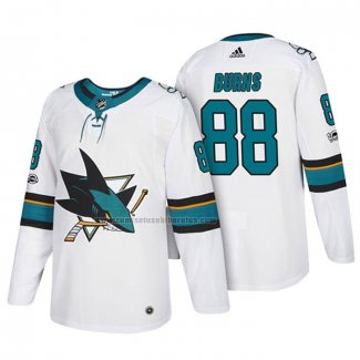 Camiseta Hockey San Jose Sharks Brent Burns 2018 Blanco