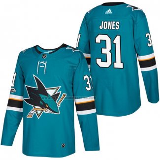 Camiseta Hockey San Jose Sharks Martin Jones Autentico Primera 2018 Verde