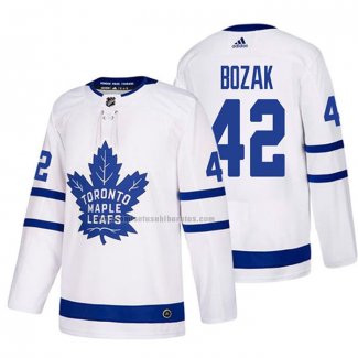 Camiseta Hockey Toronto Maple Leafs Tyler Bozak Segunda 2017-2018 Blanco