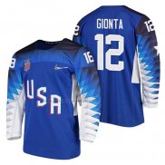 Camiseta Hockey USA Brian Gionta 2018 Olympic Azul2