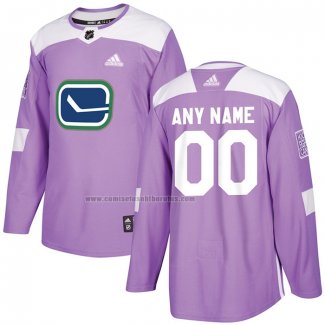 Camiseta Hockey Vancouver Canucks Personalizada Violeta