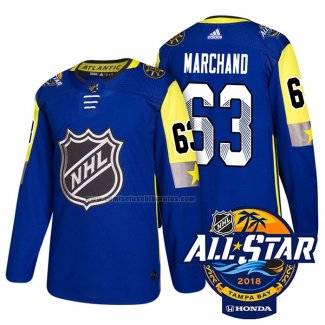 Camiseta Hockey 2018 All Star Boston Bruins Brad Marchand Autentico Azul