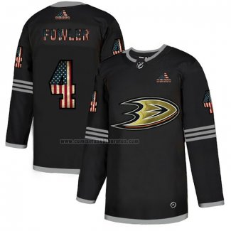 Camiseta Hockey Anaheim Ducks Cam Fowler 2020 USA Flag Negro