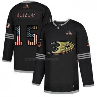 Camiseta Hockey Anaheim Ducks Ryan Getzlaf 2020 USA Flag Negro